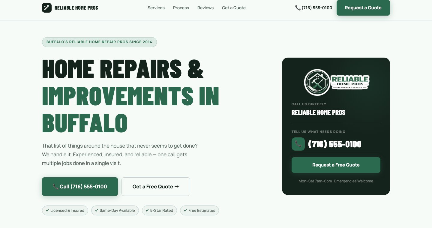 Reliable Home Pros demo